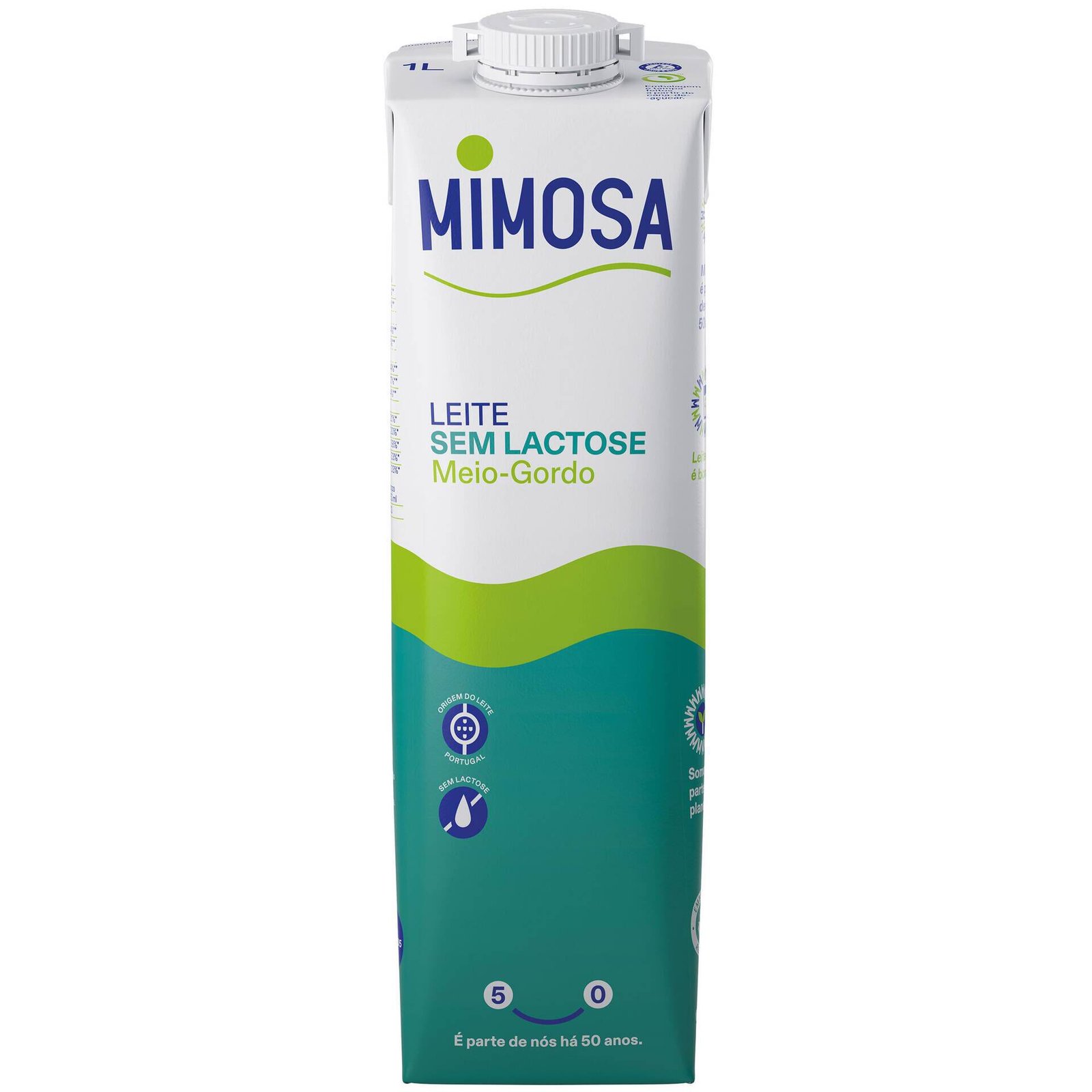 4064882-frente.jpg Leite UHT Meio Gordo sem Lactose Mimosa - Image 1