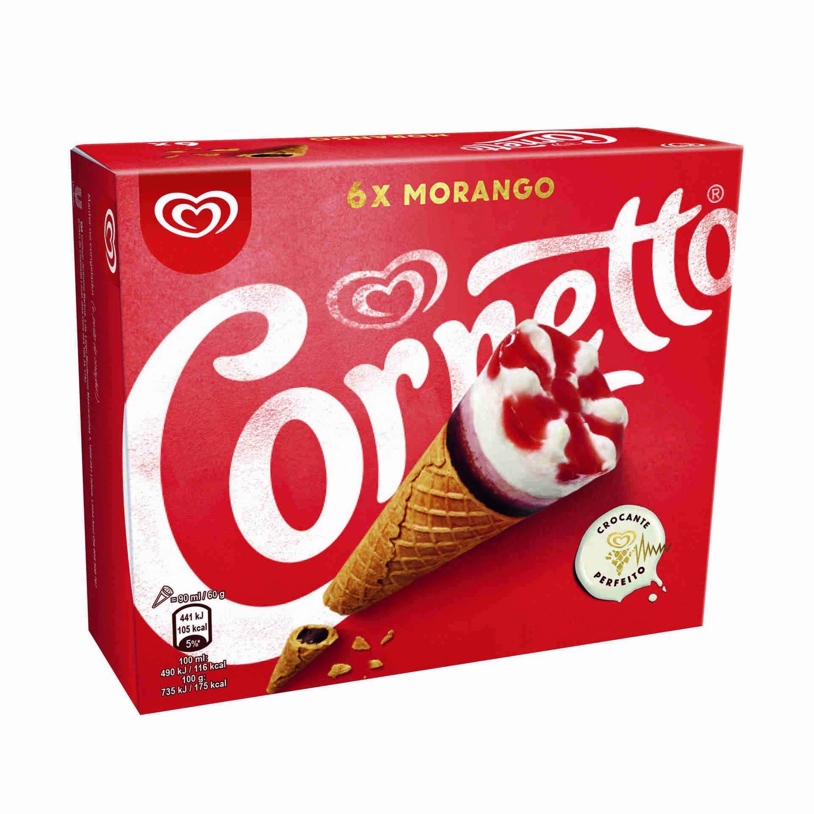 5564190-direito.jpg Gelado Cone Morango 6 unidades Cornetto - Image 1