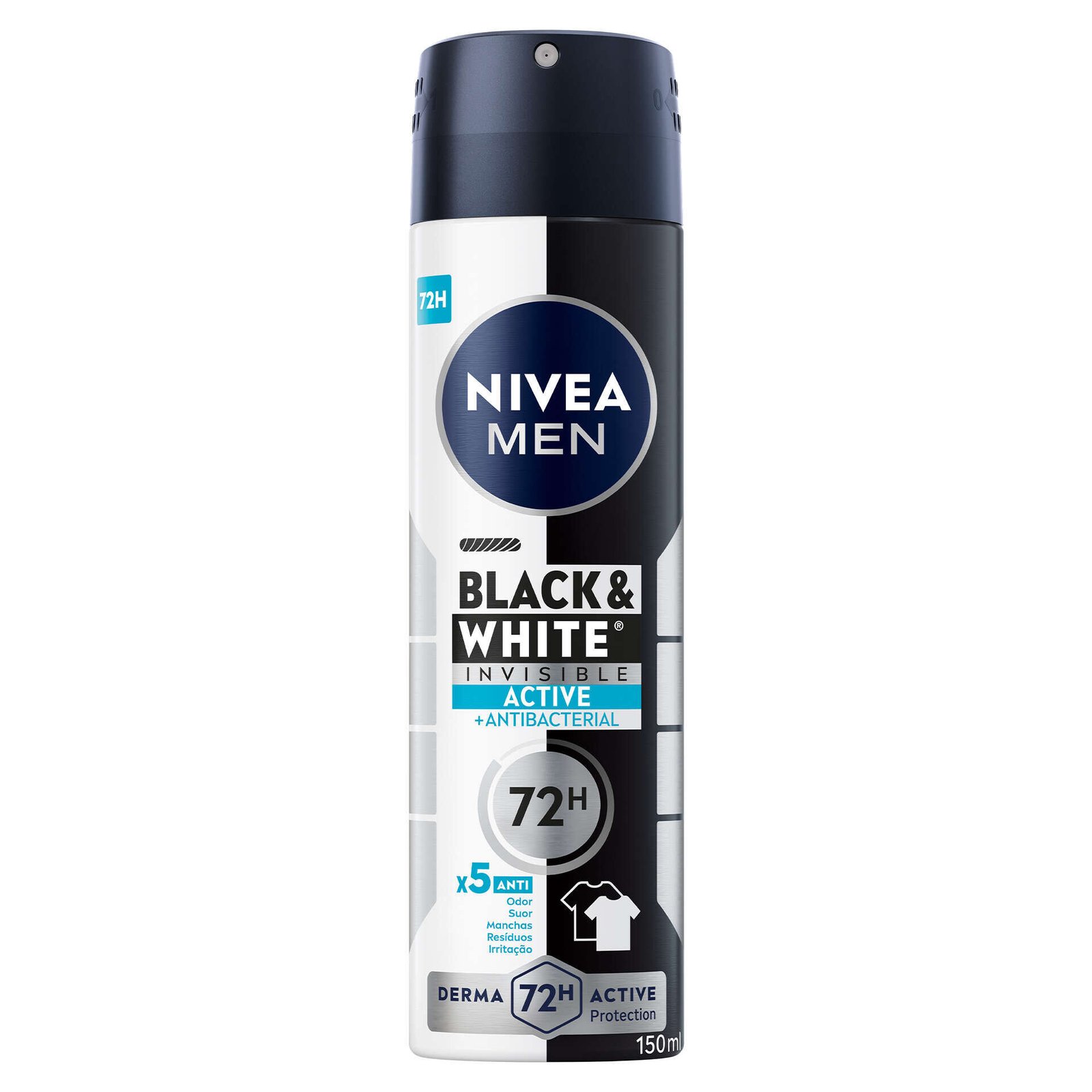 6076577-hero.jpg Desodorizante Spray Black & White Active Nivea Men - Image 1