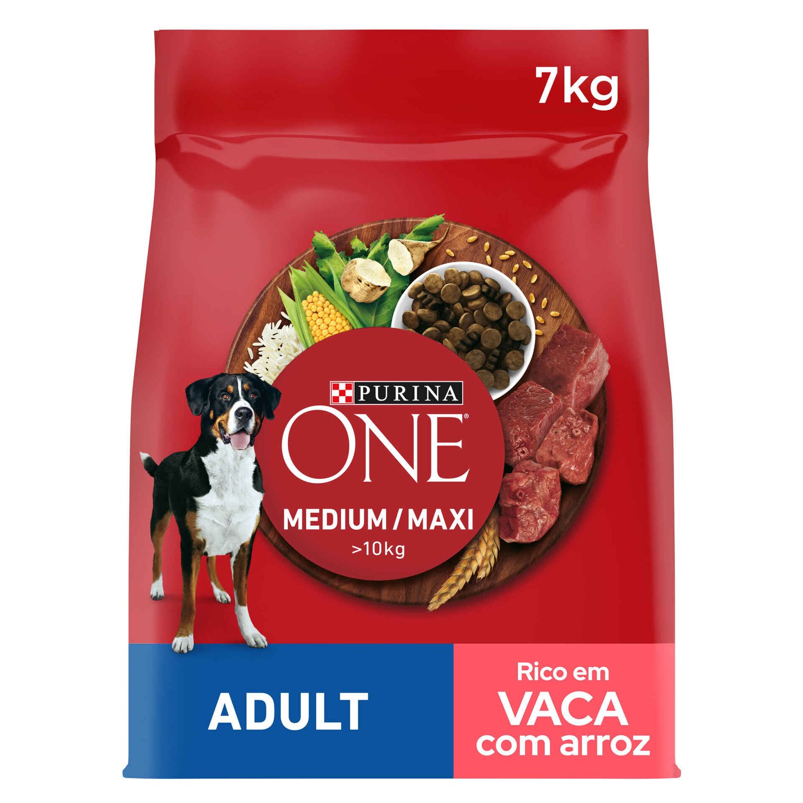 7081814-frente.jpg Ração para Cão Adulto Médio e Maxi Vaca Purina One - Image 1