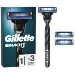 Máquina de Barbear Mach3 e 3 Recargas Gillette