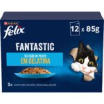 Comida Húmida para Gato Fantastic Seleção Peixes em Gelatina Purina Felix