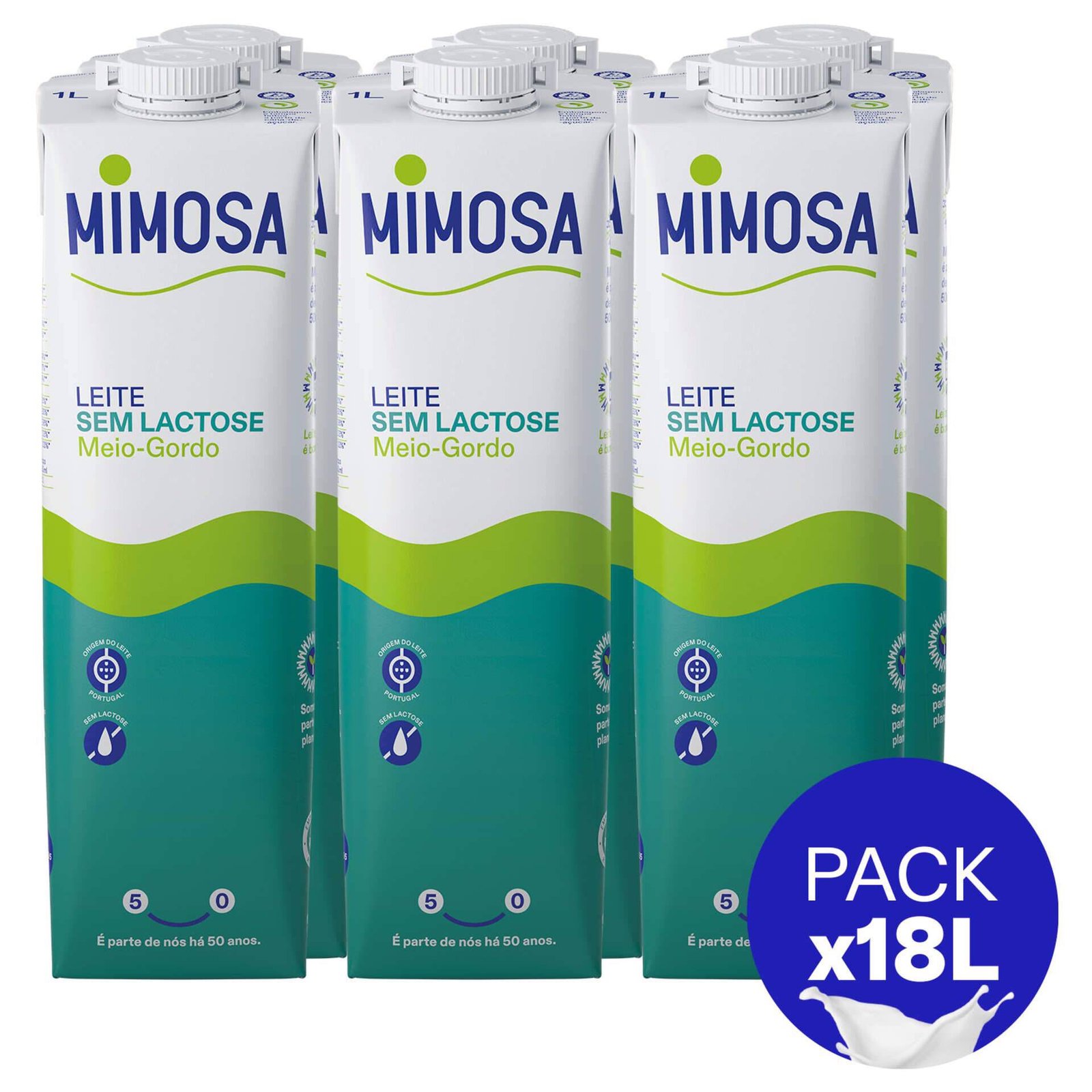 7745834-frente.jpg Leite UHT Meio Gordo sem Lactose Mimosa - Image 1