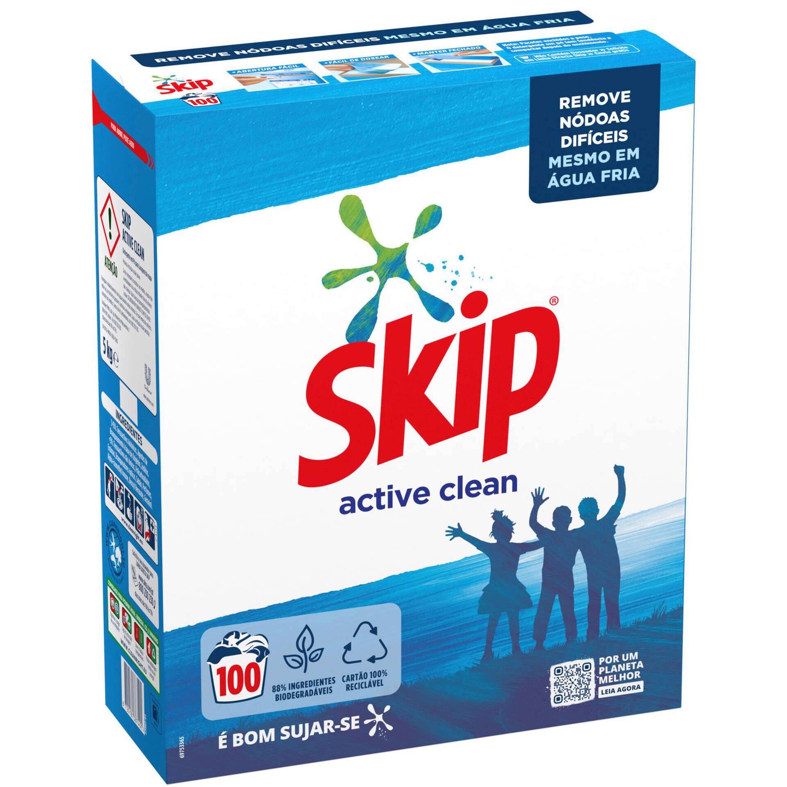 7791880-direito.jpg Detergente Máquina Roupa Pó Active Clean Skip - Image 1