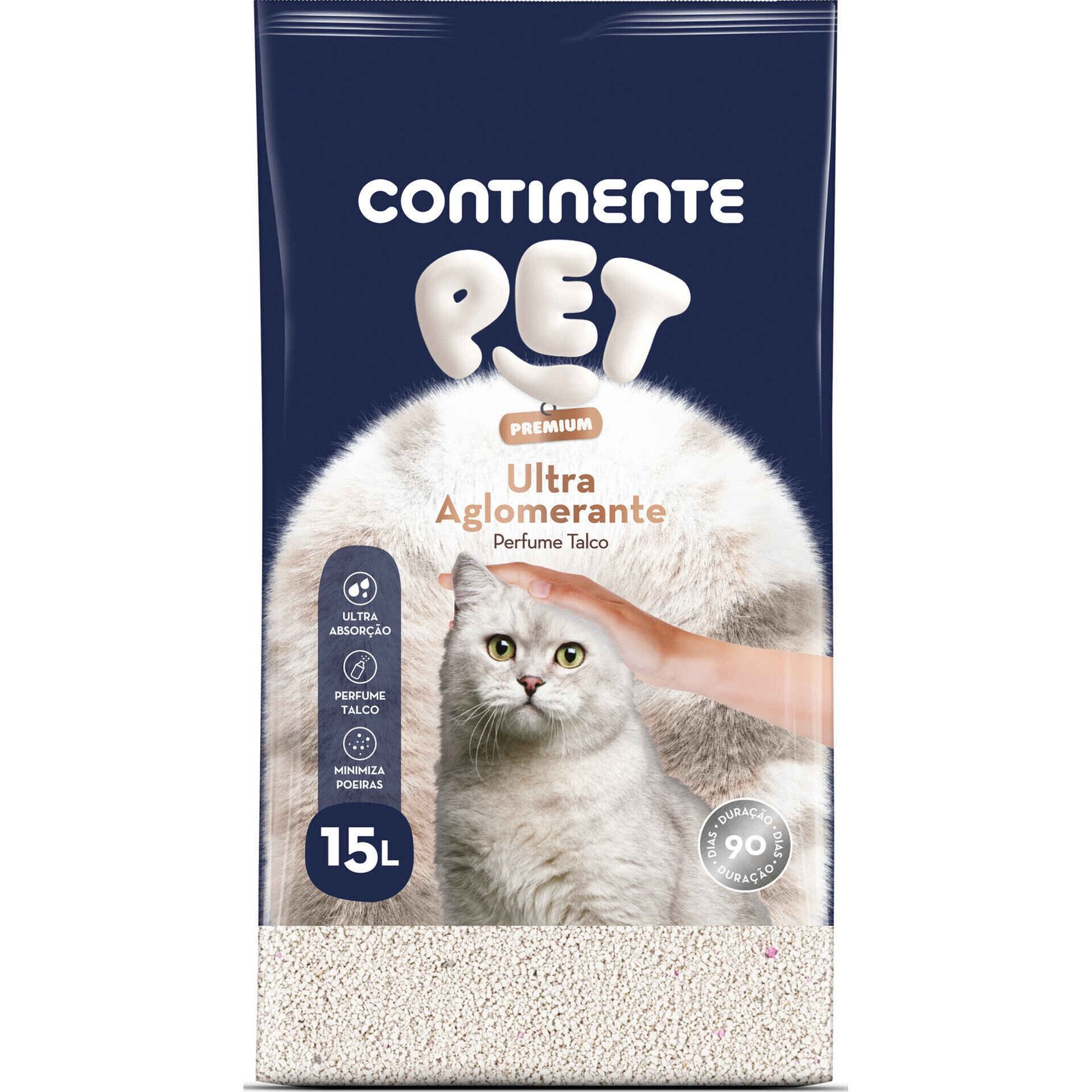 8496308-frente.jpg Areia Absorvente Ultra Aglomerante Perfumado Talco Pack Poupança Continente Pet Premium - Image 1